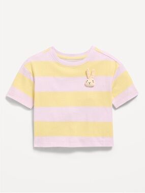 Boxy Short-Sleeve Applique T-Shirt for Toddler Girls
